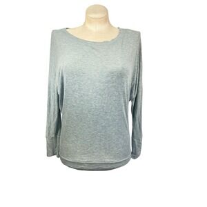 Women's St. Tropez West M Green & Grey Heathered Long Sleeve Top Preowned